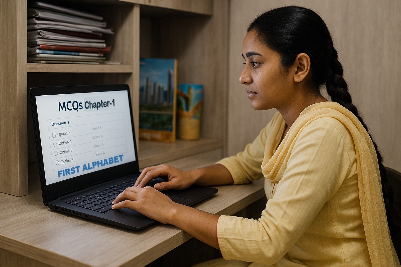 Student in Hijab Studying